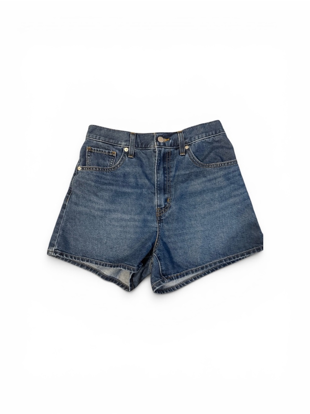 Levi's Dark Blue Denim High-Waist Mom Jean Shorts